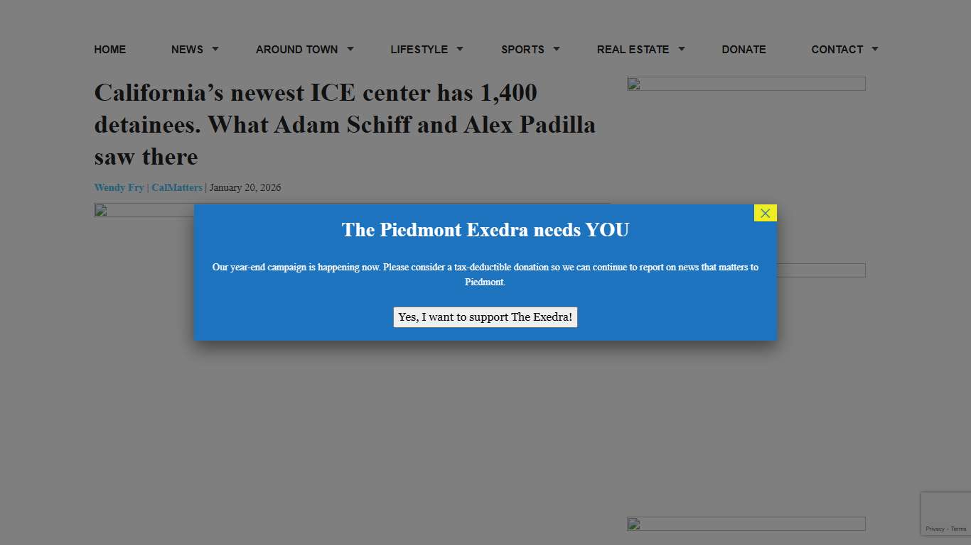 California’s newest ICE center has 1,400 detainees. What Adam Schiff and Alex Padilla saw there Piedmont Exedra
