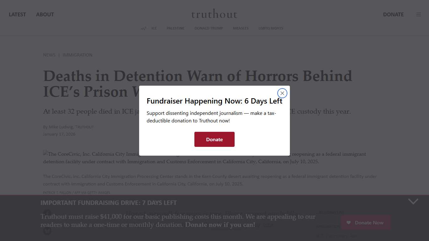 Deaths in Detention Warn of Horrors Behind ICE’s Prison Walls Truthout